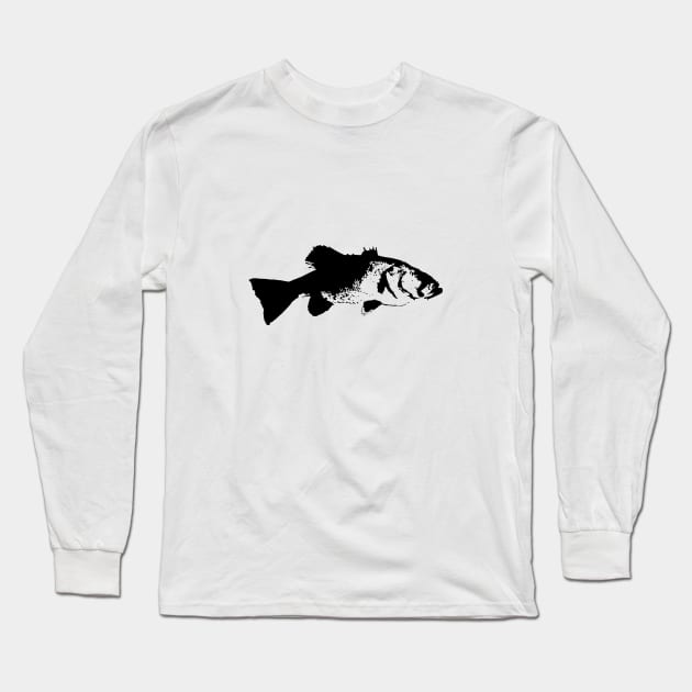 Bass design black Long Sleeve T-Shirt by BassFishin